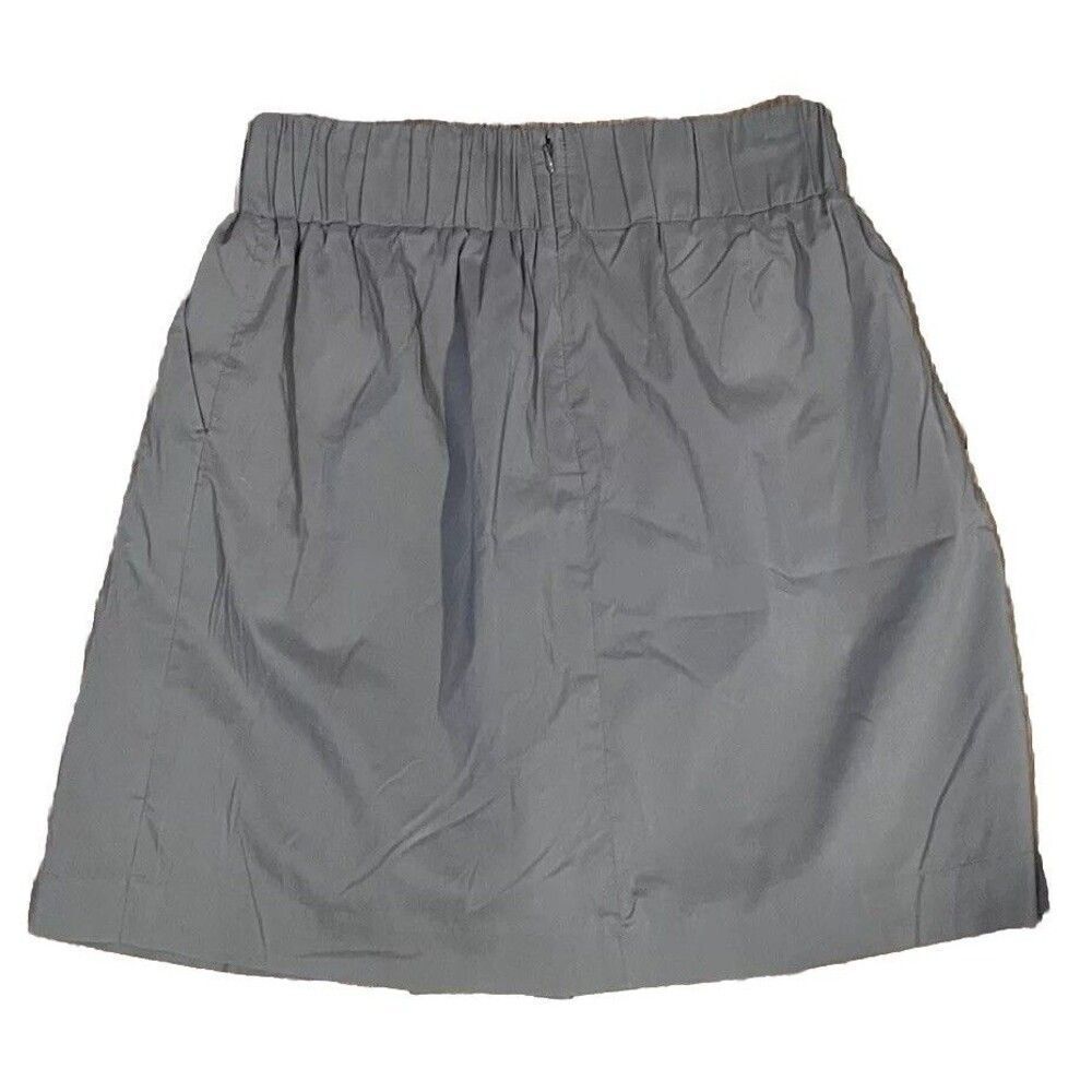 Banana Republic Factory Full Pleated Skirt Size Medium Gray Cotton  Pockets - Picture 2 of 6
